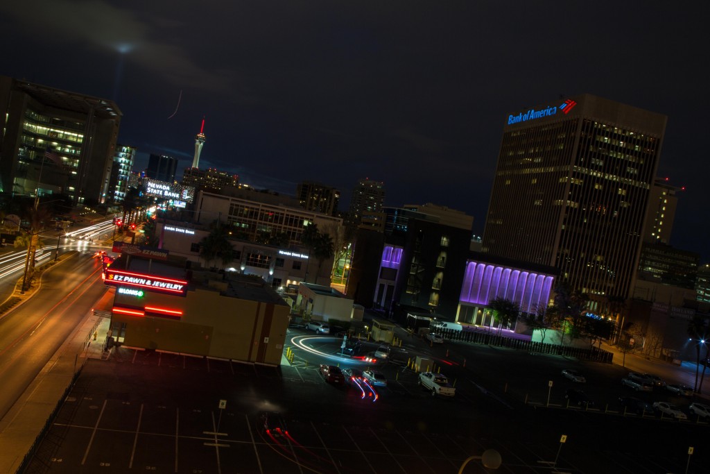 Las Vegas downtown by night