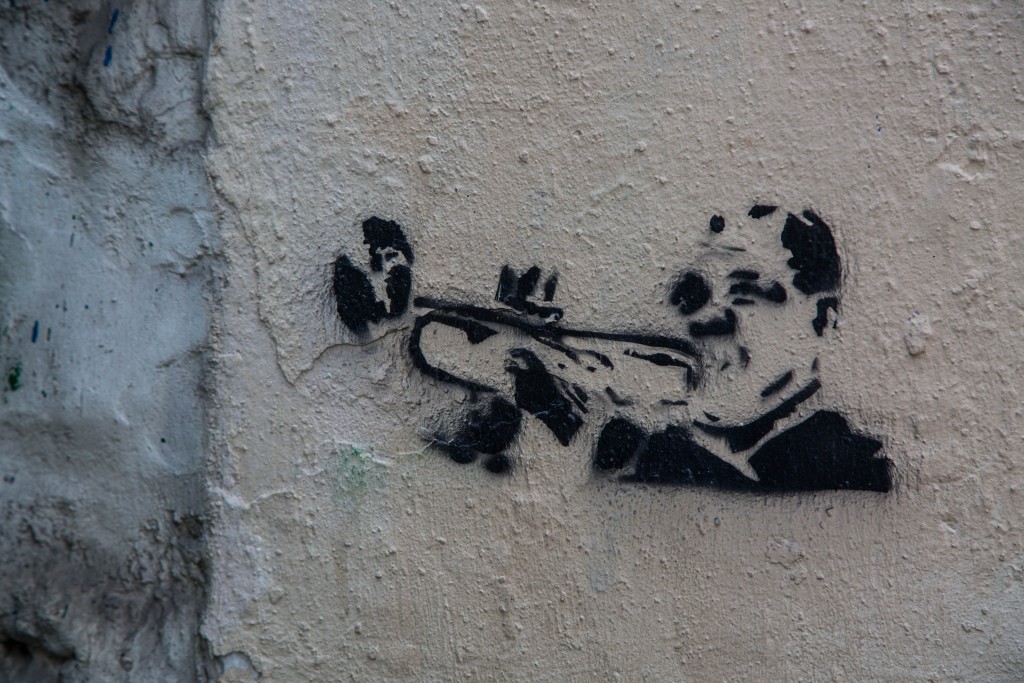 Street art Trompettiste