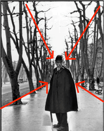 Illustration 2: Si Henri Cartier-Bresson s'était baissé un peu plus pour prendre cette photo. Notez comment les lignes de fuite ne pointent plus directement vers sa tête.